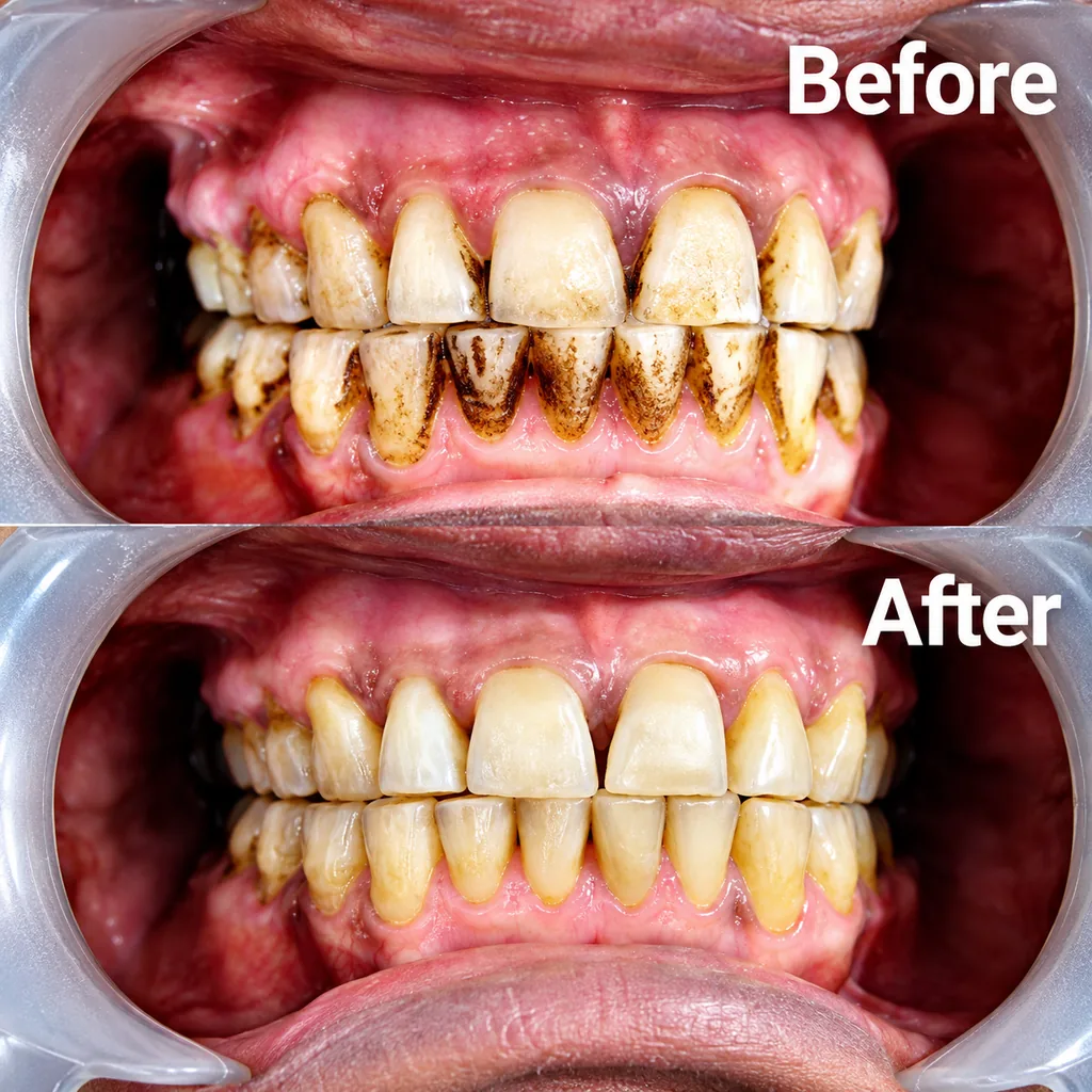 Treated smile result after dental procedure