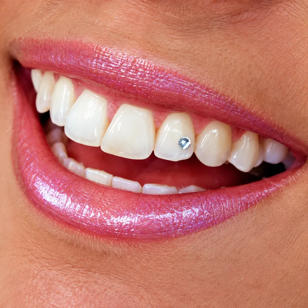 Swarovski tooth crystal jewellery placement